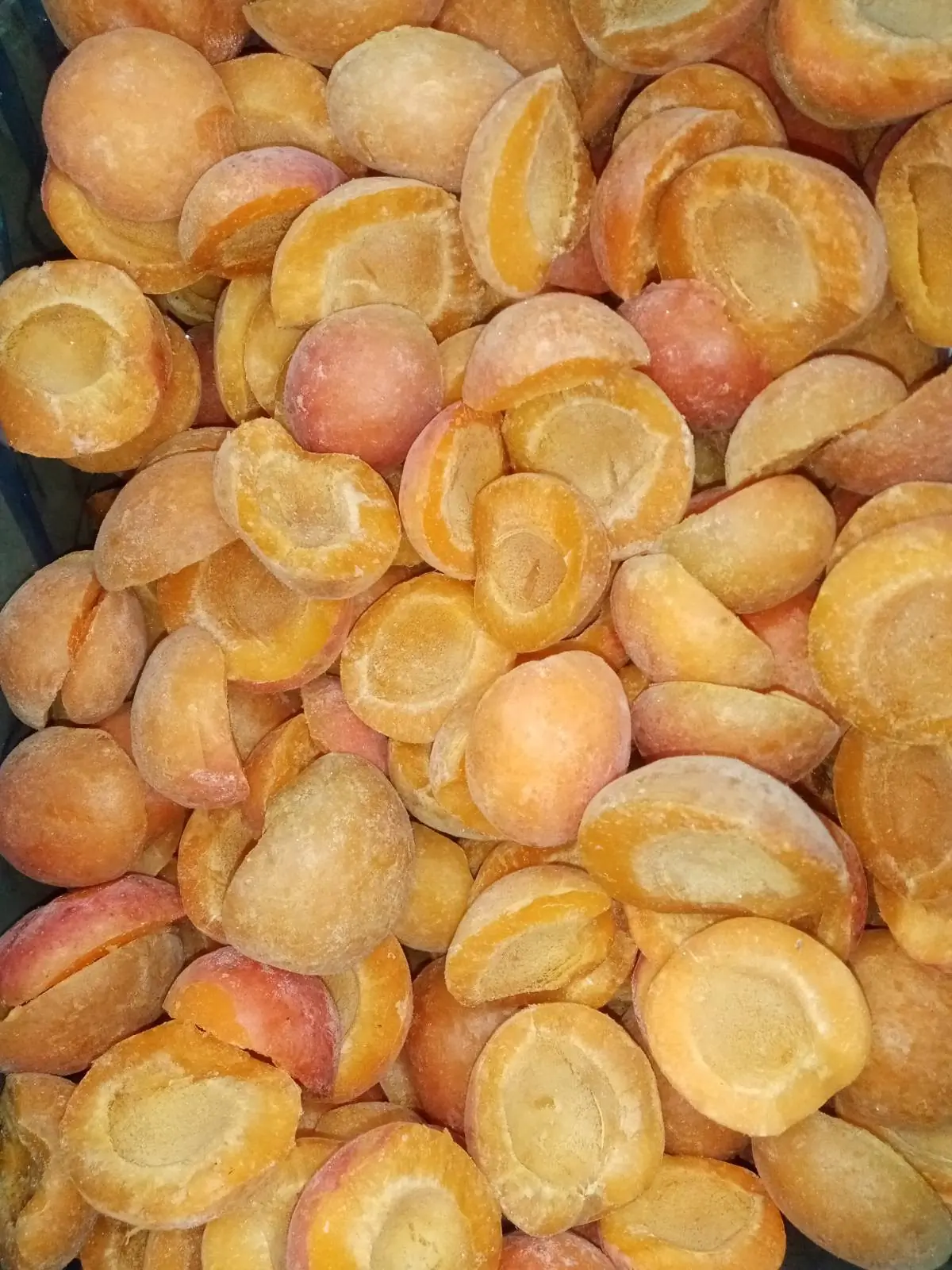 Frozen apricot halves